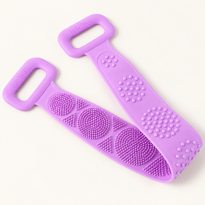 Double-Sided Silicone Back Scrubber with Grip Handles