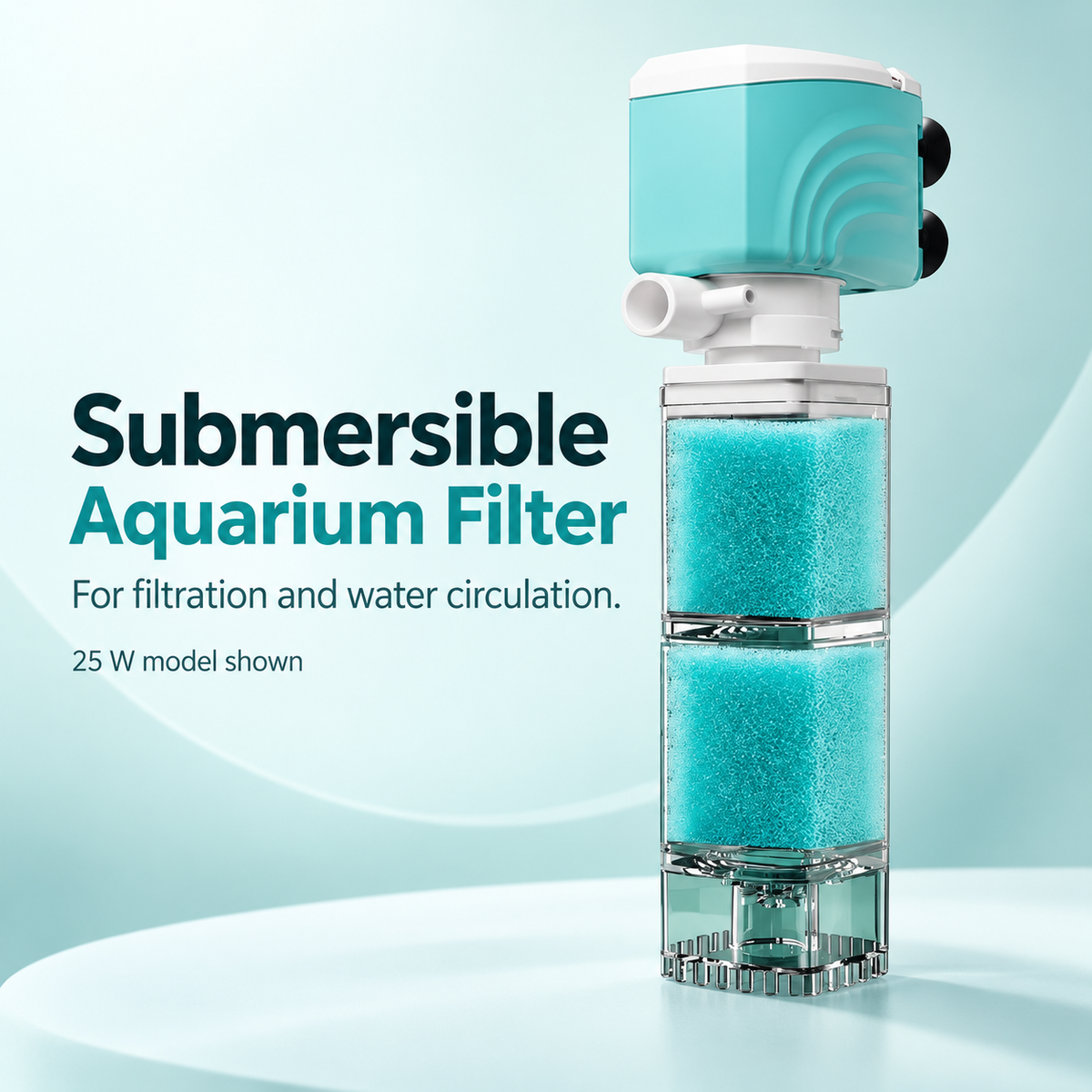 Submersible aquarium filter product view 1