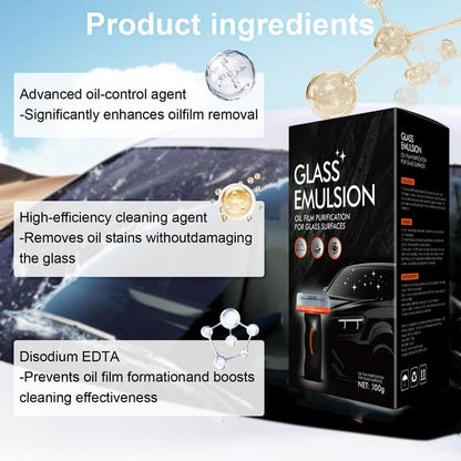 Glass oil-film remover cleaning feature illustration