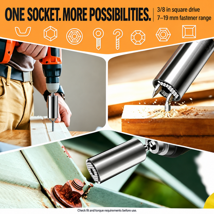 Universal Self-Adjusting Socket & Adapter – 7–19 mm