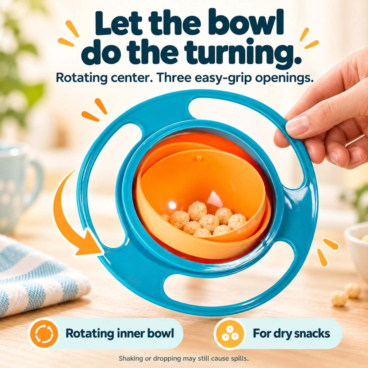 Rotating snack bowl product view 2