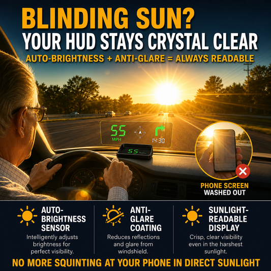 Head-up Display (HUD) in-vehicle GPS digital speedometer