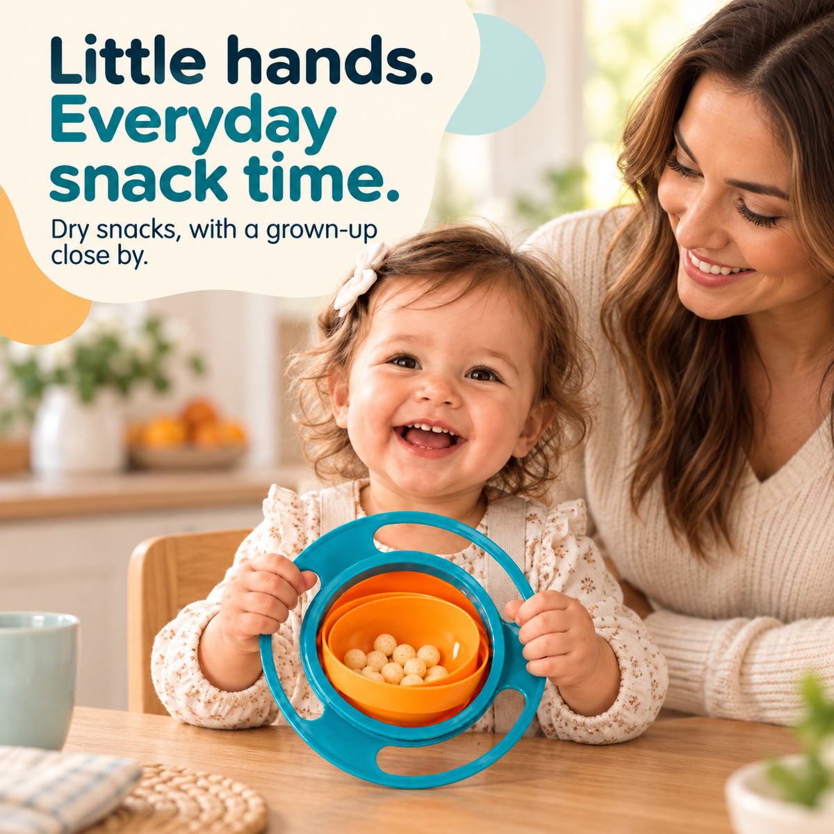 360° Rotating Snack Bowl with Lid
