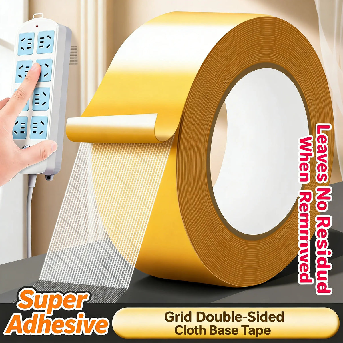 Heavy Duty Double Sided Mesh Tape - Industrial Strength Adhesive (66ft/20m * 2 inch (5cm))