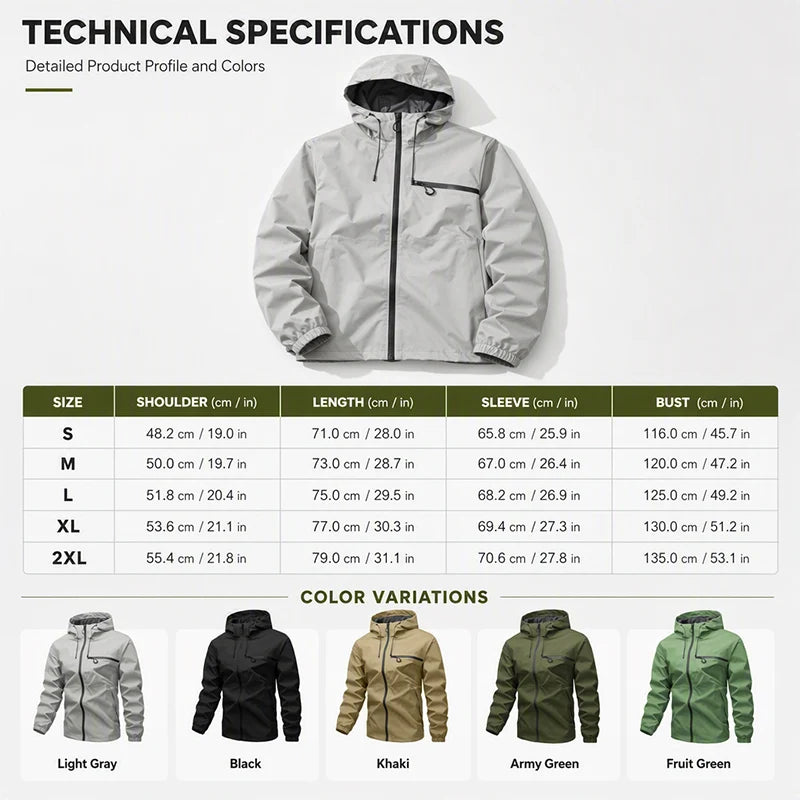 Men's Outdoor Waterproof Hooded Jacket