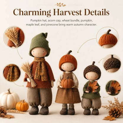 ✨ 3er-Set rustikale Herbst-Erntepuppen-Figuren