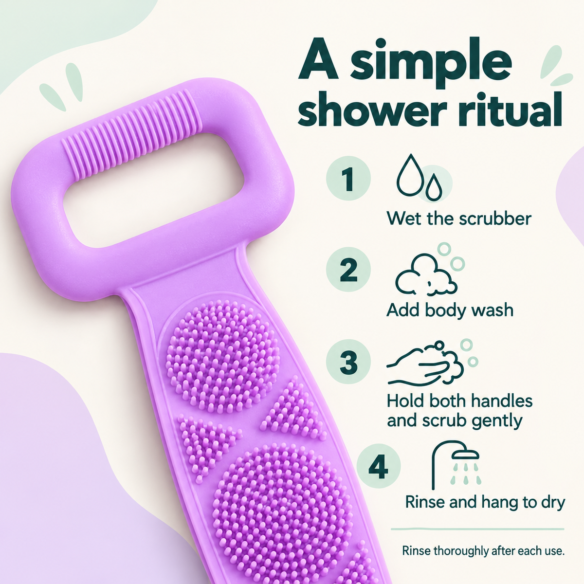 Silicone back scrubber product view 3