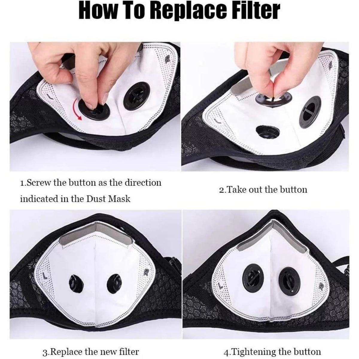 💖Reusable Carbon Dust Mask（6 Replacement Filters Included）