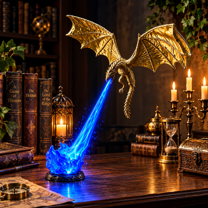 3D Printed Fire-Breathing Dragon Lamp – Magical Bookshelf Nook Decor Light