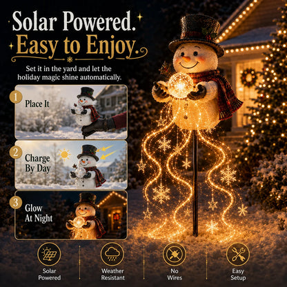 🎄49% OFF🎄 Snowman Magic -Flowing Snowflake LED Christmas Garden Light❄️