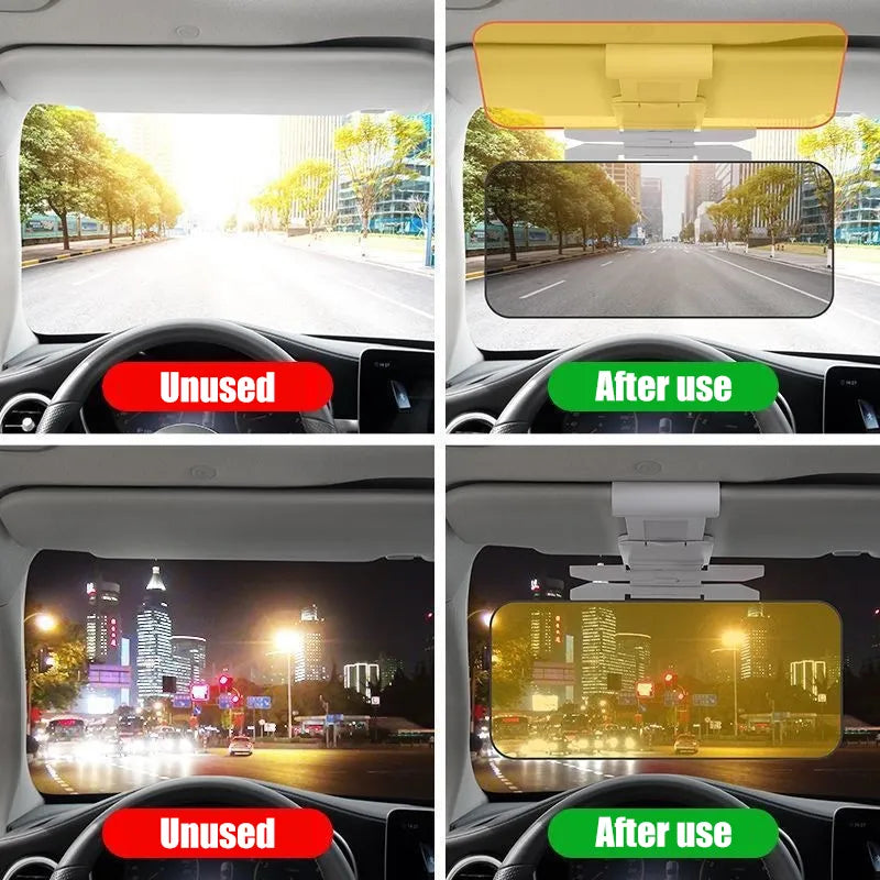 🚗 2-in-1 Anti-Glare Car Sun Visor – Block Sun Glare by Day & Headlight Glare at Night