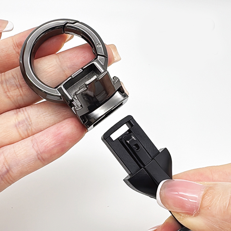Tactical Quick-Release Keychain — Screwless Metal Car Key Ring with Heavy-Duty TPU Strap