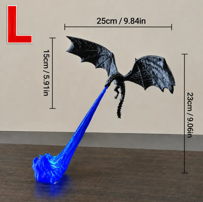 🔥 HOT SALE 🐉| 3D Fire-Breathing Dragon LED Display – Fantasy Bookshelf Decor with Glowing Flame