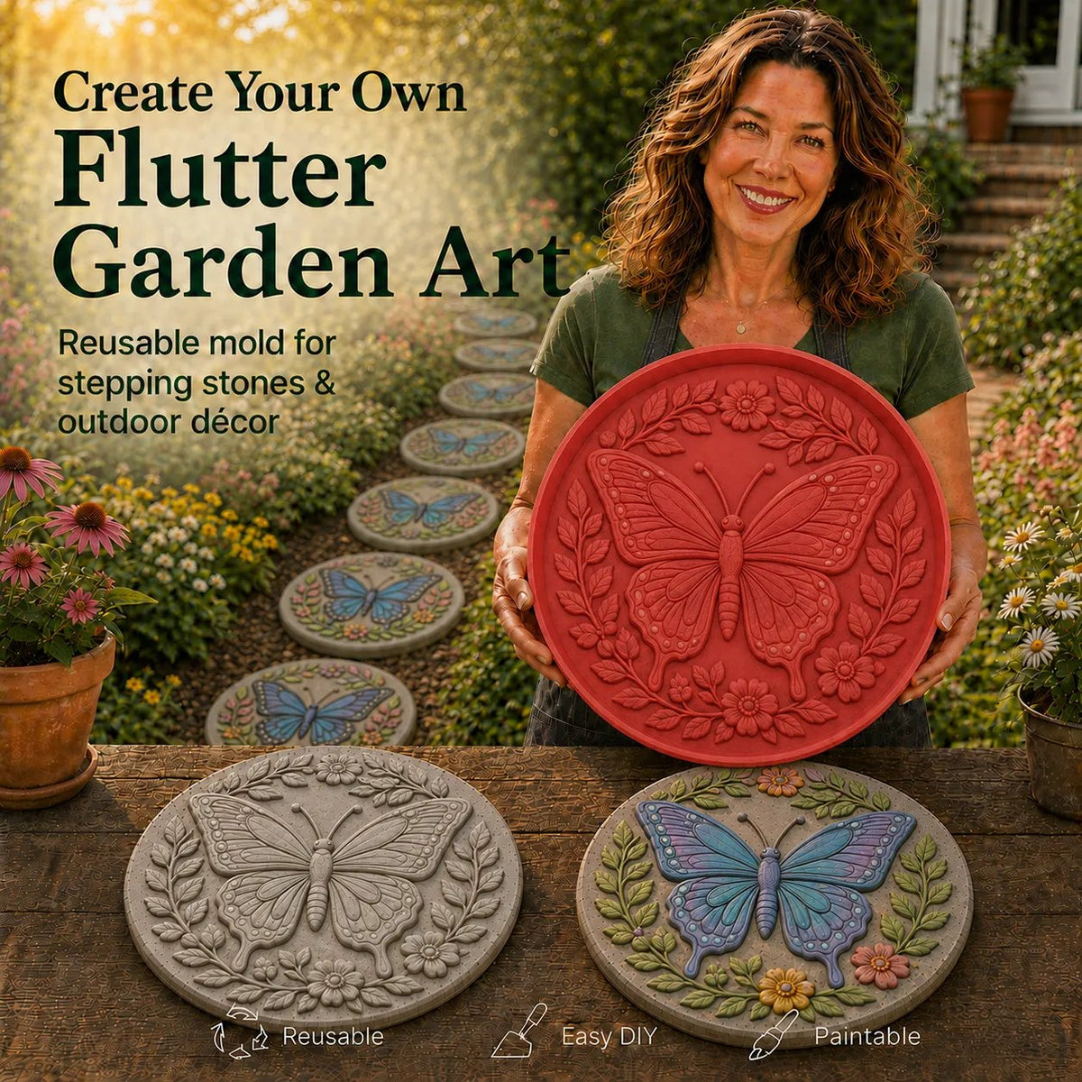 Create-Your-Own Garden Stepping Stone Mold
