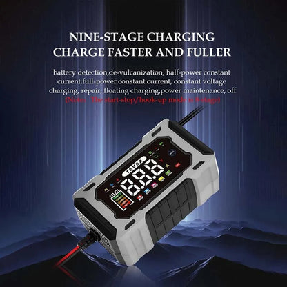 🔌🚗12V/24V Smart Battery Charger, Maintainer & Trickle Charger🔋
