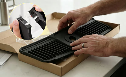 💧 Self-Draining Silicone Faucet Mat – Keep Your Countertop Clean & Dry
