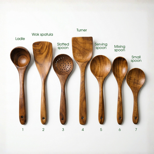 🔥 Last Day 49% OFF-Small Leaf Acacia Wood Utensil Set