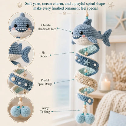 🌊Sea-animal themed crochet hanging kit (spiral) for beginners | Complete kit with all tools and step-by-step guide included💕 - 8