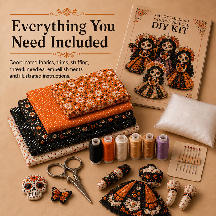 DIY Patchwork Doll Sewing Kit 🎃 Create Your Own Handmade Fabric Doll