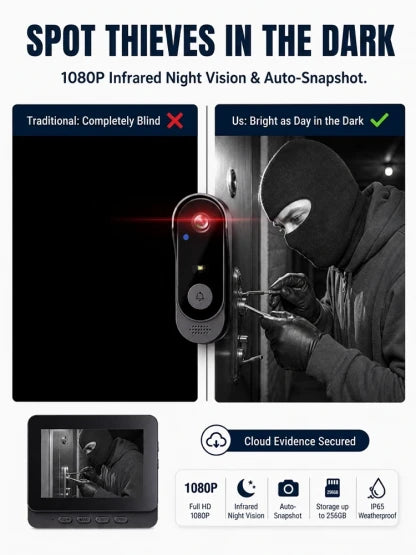 【24h Monitoring】AI Voice Changer Doorbell Camera