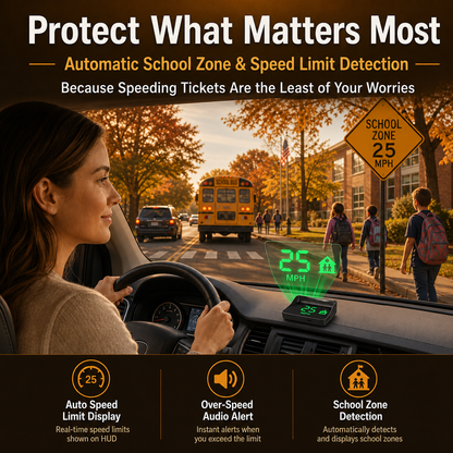 Head-up Display (HUD) in-vehicle GPS digital speedometer