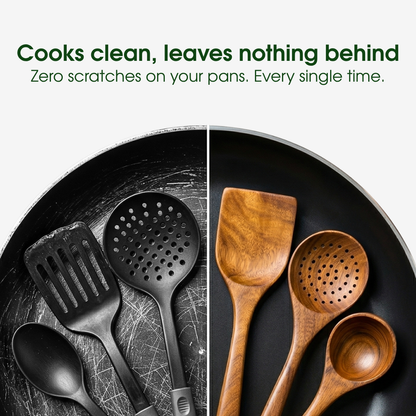 🔥 Last Day 49% OFF-Small Leaf Acacia Wood Utensil Set