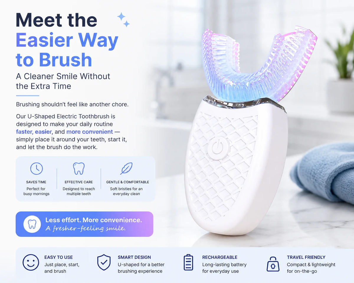 U-shaped electric soft-bristled toothbrush