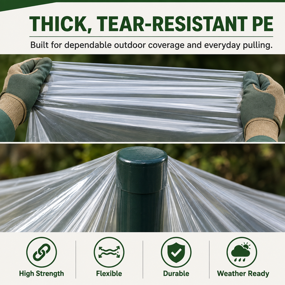 🍂 Heavy-Duty Clear Waterproof Tarp – Wind Protection & Warmth for Fall Outdoors