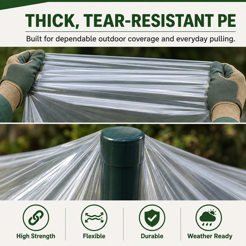 🍂 Heavy-Duty Clear Waterproof Tarp – Wind Protection & Warmth for Fall Outdoors