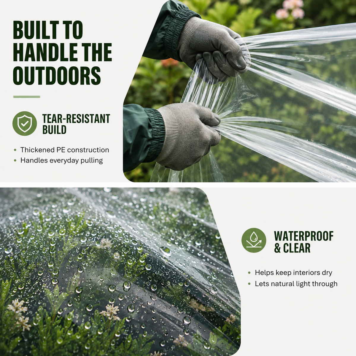 🍂 Heavy-Duty Clear Waterproof Tarp – Wind Protection & Warmth for Fall Outdoors