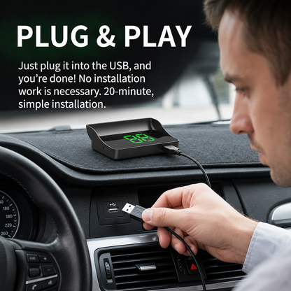 Head-up Display (HUD) in-vehicle GPS digital speedometer