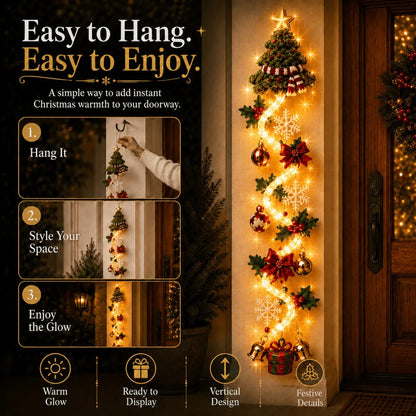 🎄MerryCascade™ Glowing Christmas Door Hanger | 6 Festive Light Designs✨