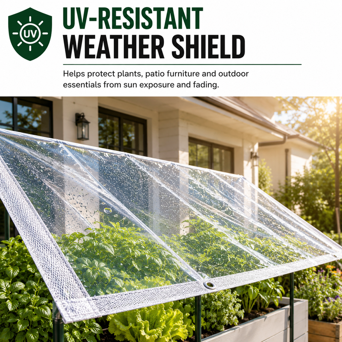 🍂 Heavy-Duty Clear Waterproof Tarp – Wind Protection & Warmth for Fall Outdoors