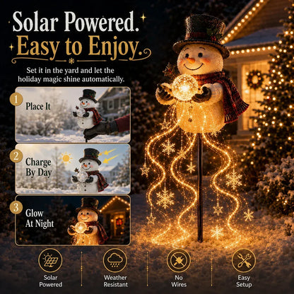 🎄Last day 49% OFF⛄Snowman Magic Fountain-Flowing Snowflake LED Christmas Garden Light❄