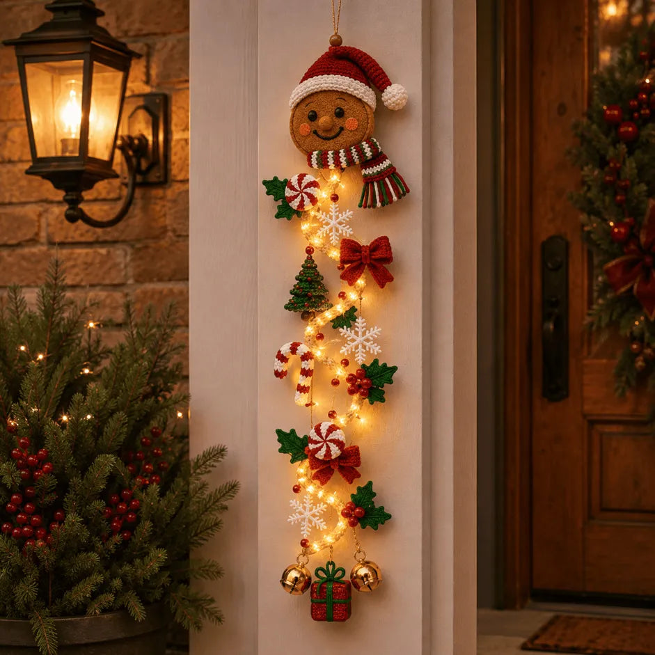 🎄MerryCascade™ Glowing Christmas Door Hanger | 6 Festive Light Designs✨