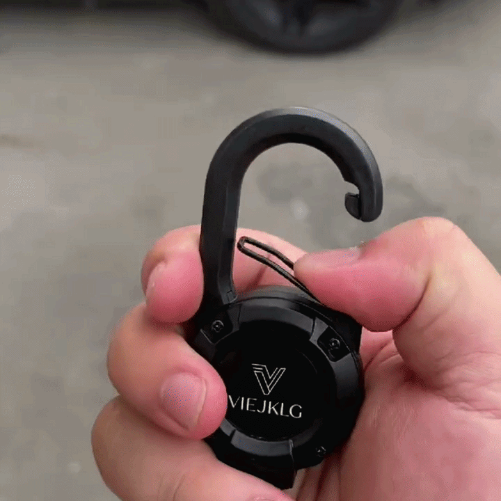 DEYIKEY Heavy-Duty Retractable Keychain Carabiner with Coated Steel Wire Cord
