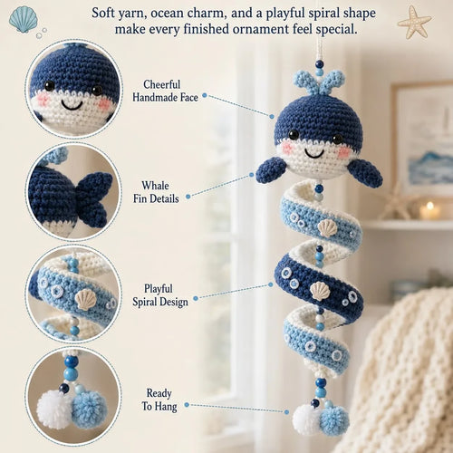 🌊Beginner Sea‑Animal Spiral Crochet Hanging Kit | Complete Tools & Guide 💕