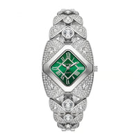 Silver with Green Dial