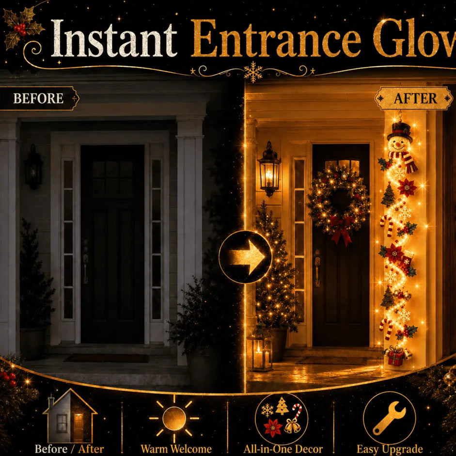 🎄MerryCascade™ Glowing Christmas Door Hanger | 6 Festive Light Designs✨