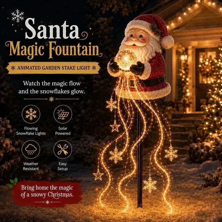 🎄Last day 49% OFF⛄Snowman Magic Fountain-Flowing Snowflake LED Christmas Garden Light❄