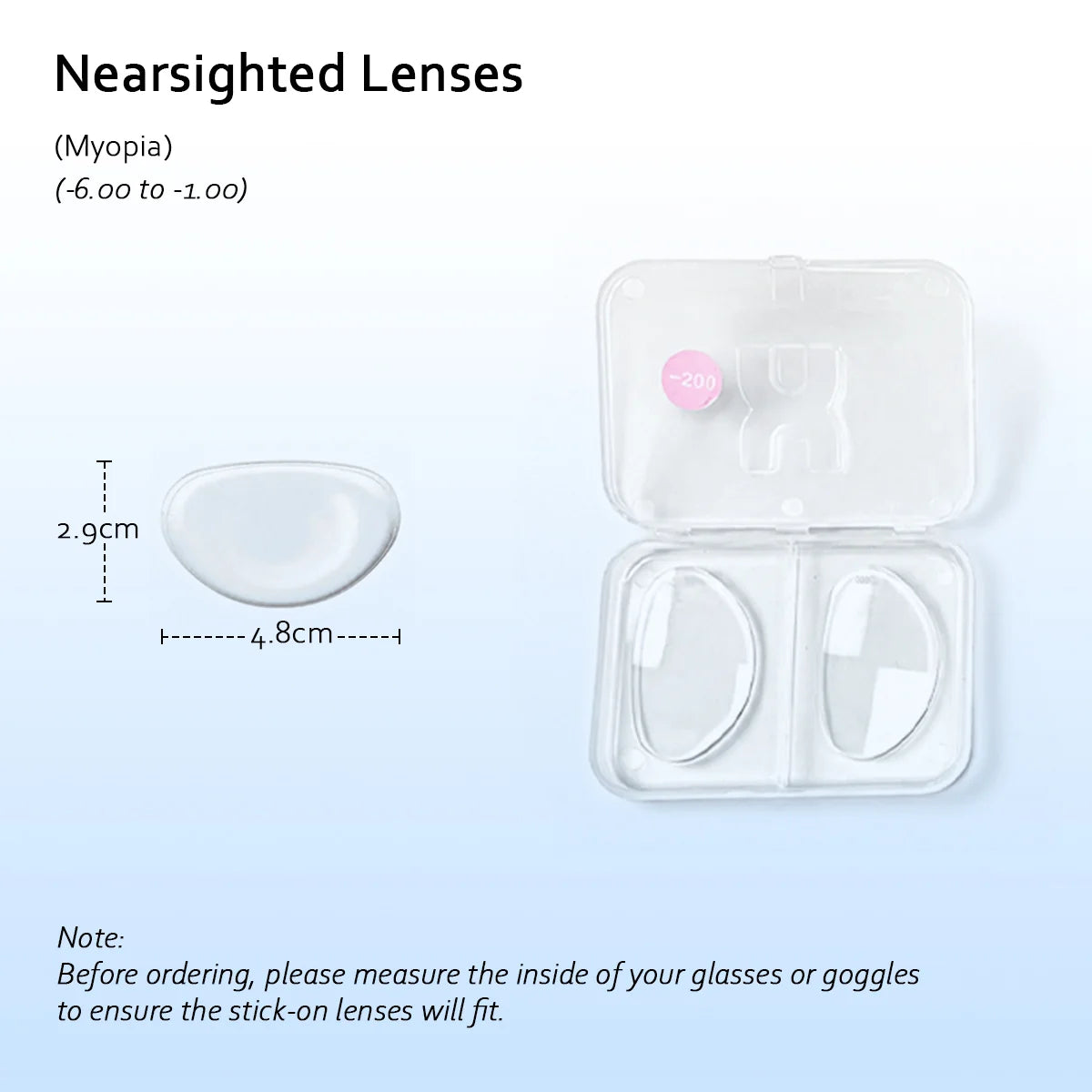 Stick On Lenses (-6.0 to +6.0)