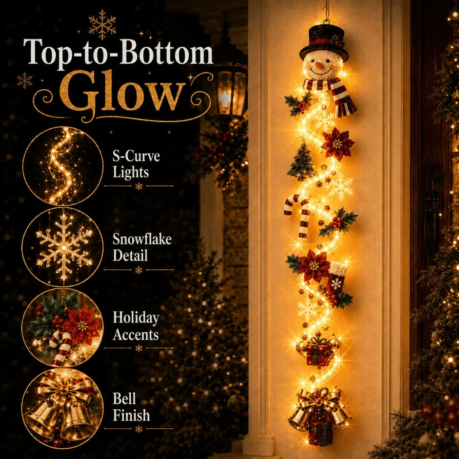🎄MerryCascade™ Glowing Christmas Door Hanger | 6 Festive Light Designs✨