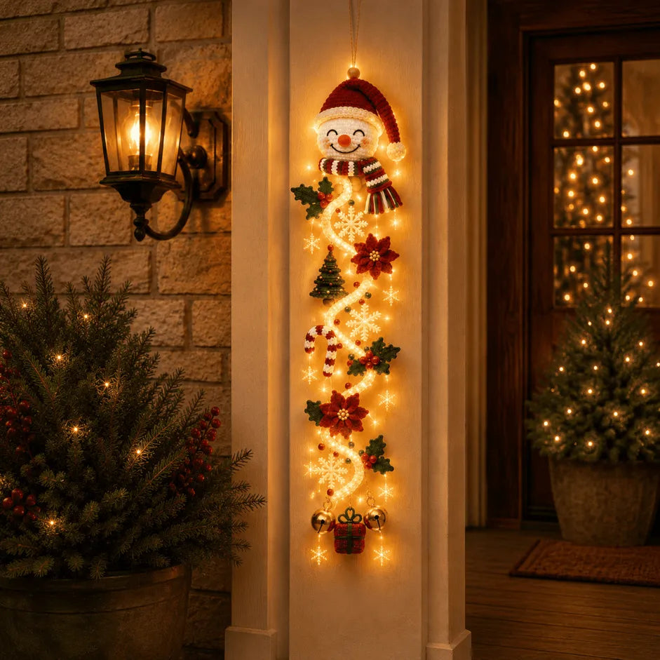 🎄MerryCascade™ Glowing Christmas Door Hanger | 6 Festive Light Designs✨