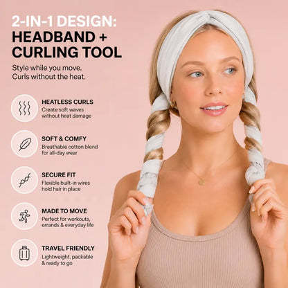 2-in-1 Active Curling Headband: Effortless Heatless Curls On the Go