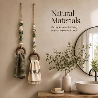 ⏰️Limited-time promotion🔥Decorative Beaded Towel Hanger with Wooden Ring