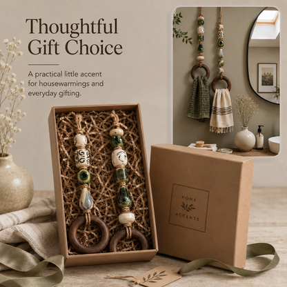 ⏰️Limited-time promotion🔥Decorative Beaded Towel Hanger with Wooden Ring