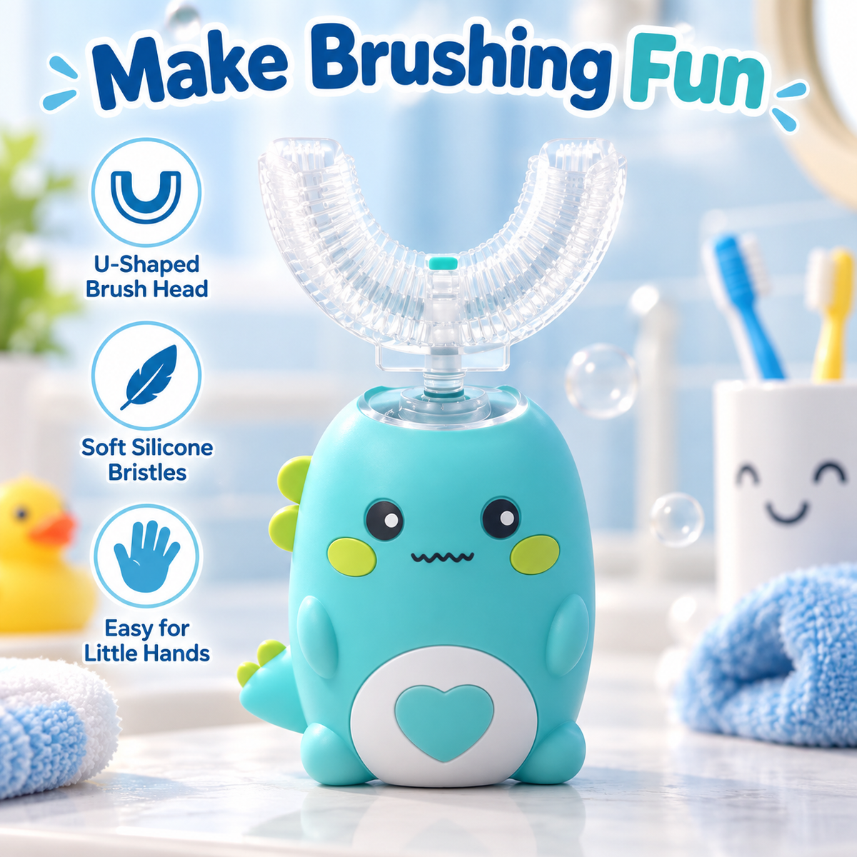 Kids U-Shaped Automatic Electric Toothbrush – Gentle & Fun Brushing