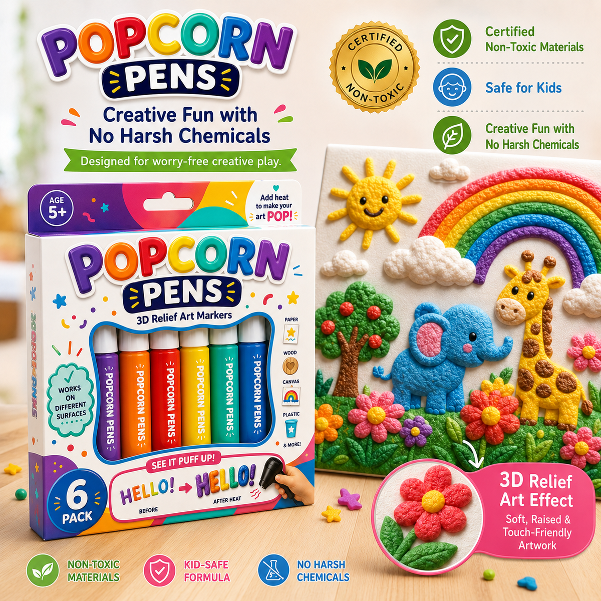 ⏰️Limited-time discount丨🐱‍💻NovoLux® 3D Relief Art Pen – Turn Flat Drawings Into Touchable 3D Art