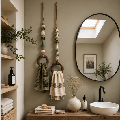 ⏰️Limited-time promotion🔥Decorative Beaded Towel Hanger with Wooden Ring