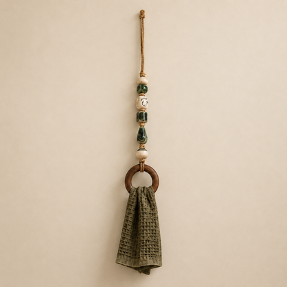 ⏰️Limited-time promotion🔥Decorative Beaded Towel Hanger with Wooden Ring